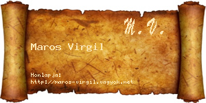 Maros Virgil névjegykártya